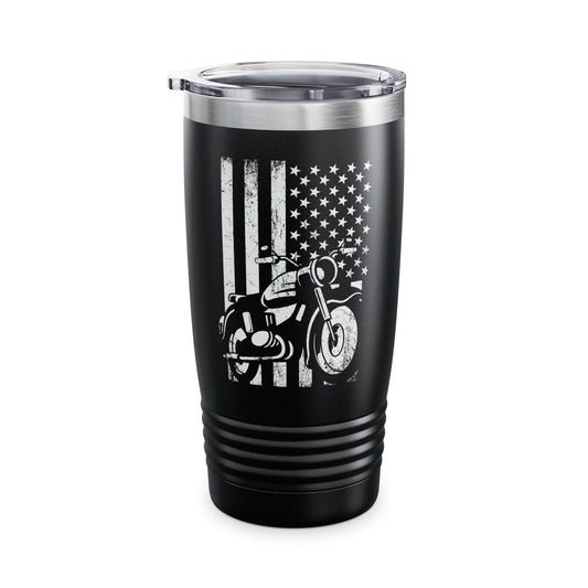 Motorcycle USA Flag Retro Viintage Biker Motercross Tumbler For Bikers Tumbler