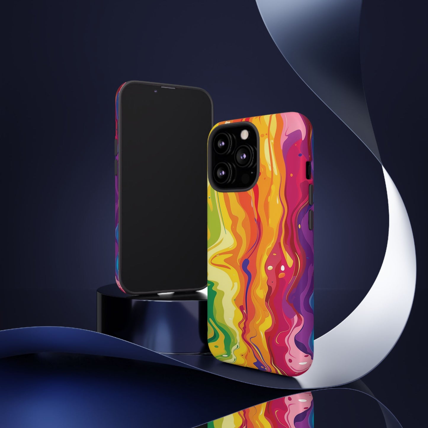 Rainbow Splash Vibrant iPhone 13 14 15 16 Pro Max Plus Case Wireless Charging Compatible Tough Cases Protection, Magnetic Phone Case for iPhone Classic Series