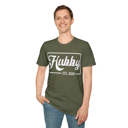 Hubby Est 2024 Just Married Honeymoon Wedding Couples T-Shirt For Men T-Shirt