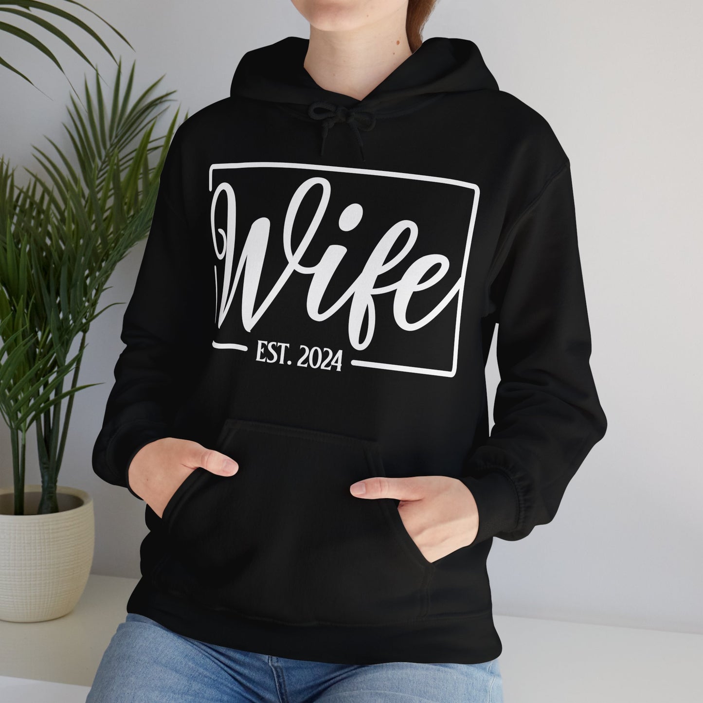 Wife Est 2024 Just Married Honeymoon Wedding Couples  Hoodie For Women Hoodie