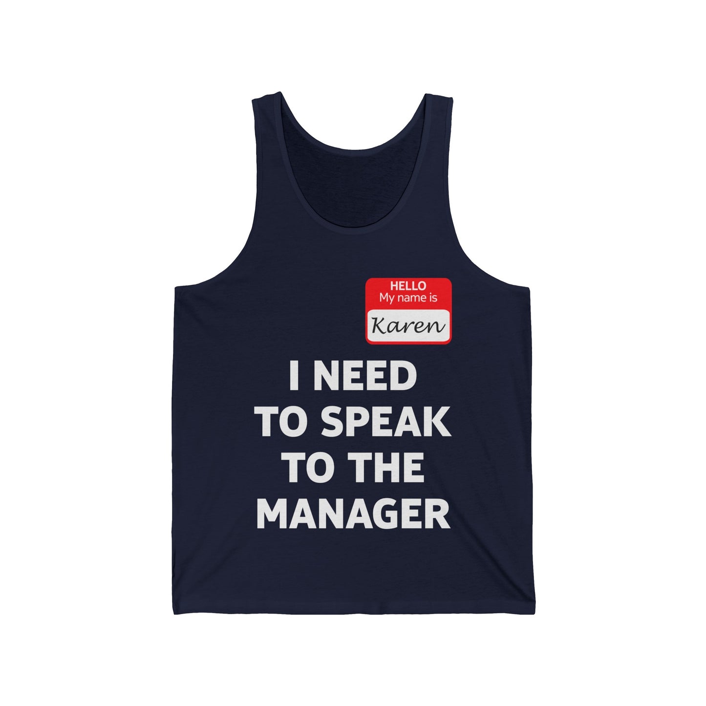 Funny Karen Halloween Costume Speak to The Manager Saying Tank Tops