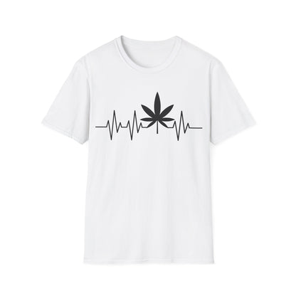 Funny Weed Cannabis Marijuana Leaf Heartbeat Stoner Tie Dye T-Shirt For Men Women T-Shirt