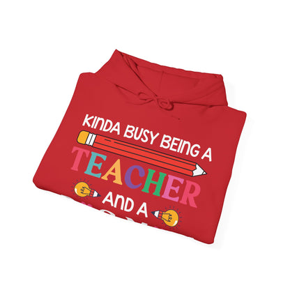 Kinda Busy Being A Teacher And A Dog Mom For Dog Lovers Pet Mothers Day Teachers Hoodie