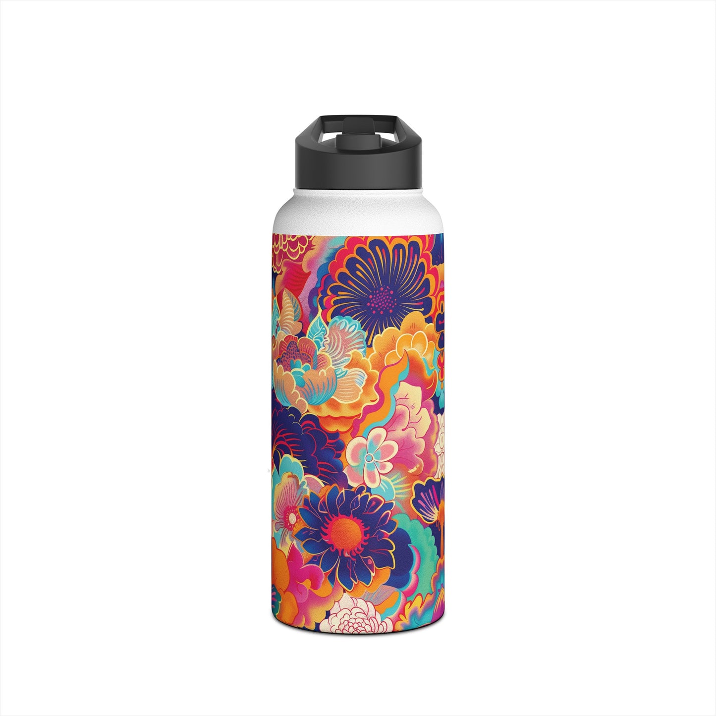 Manga Pattern Stainless Steel Water Bottle with Twist-on Lid and Double-Wall Vacuum Insulation