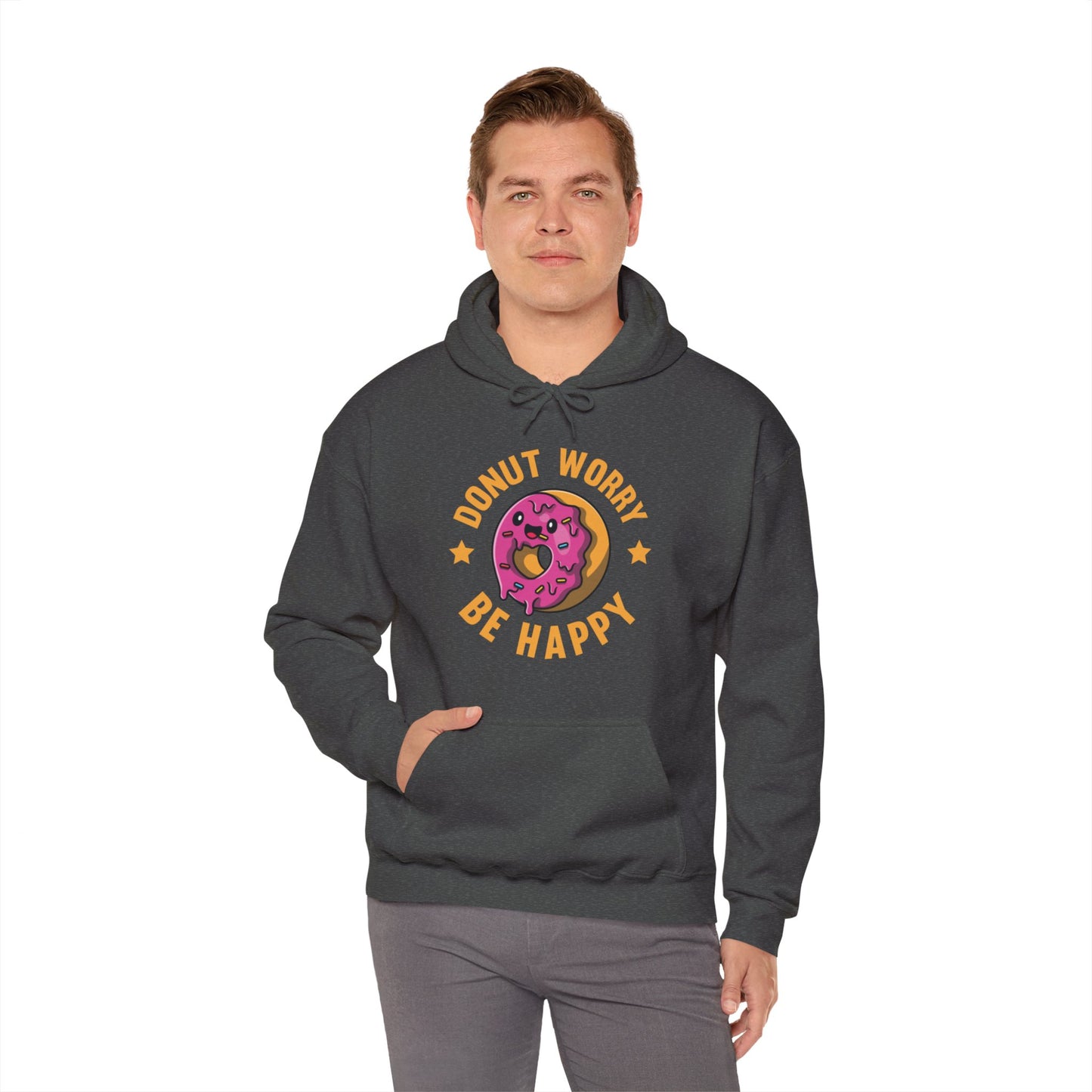 Funny Donut Worry Be Happy Foodie Donut Lovers Hoodie For Men Women Hoodie