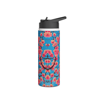 Sakura Blossoms Vibrant Pattern Stainless Steel Water Bottle with Twist-on Lid and Double-Wall Vacuum Insulation