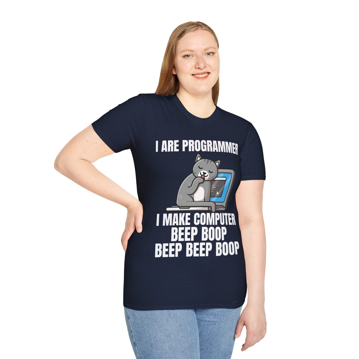 Funny I Are Programmer I Make Computer Beep Boop Cute Cat T-Shirt For Men Women T-Shirt