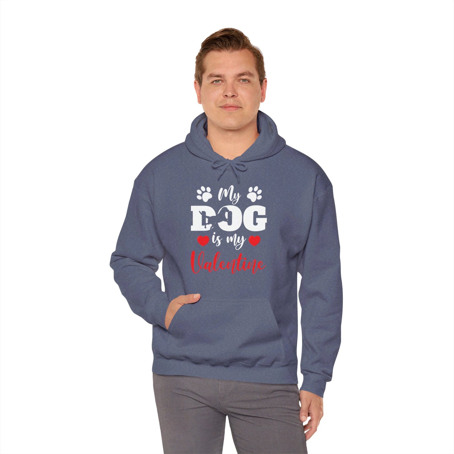 Funny My Dog is My Valentine Dog Lovers Hoodie For Men Women Hoodie