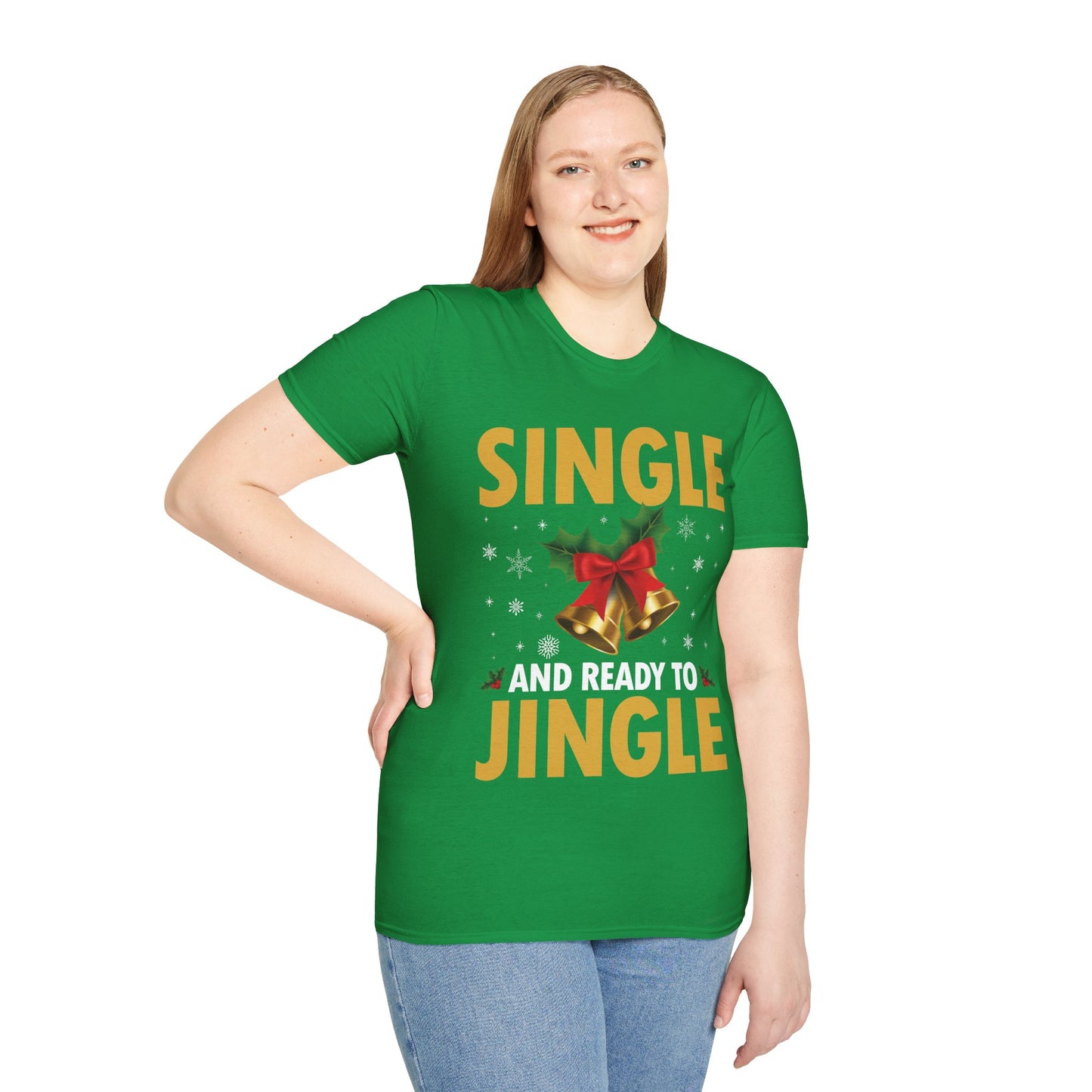 Funny Single Ready To Jingle Christmas Xmas Bells T-Shirt Men Women