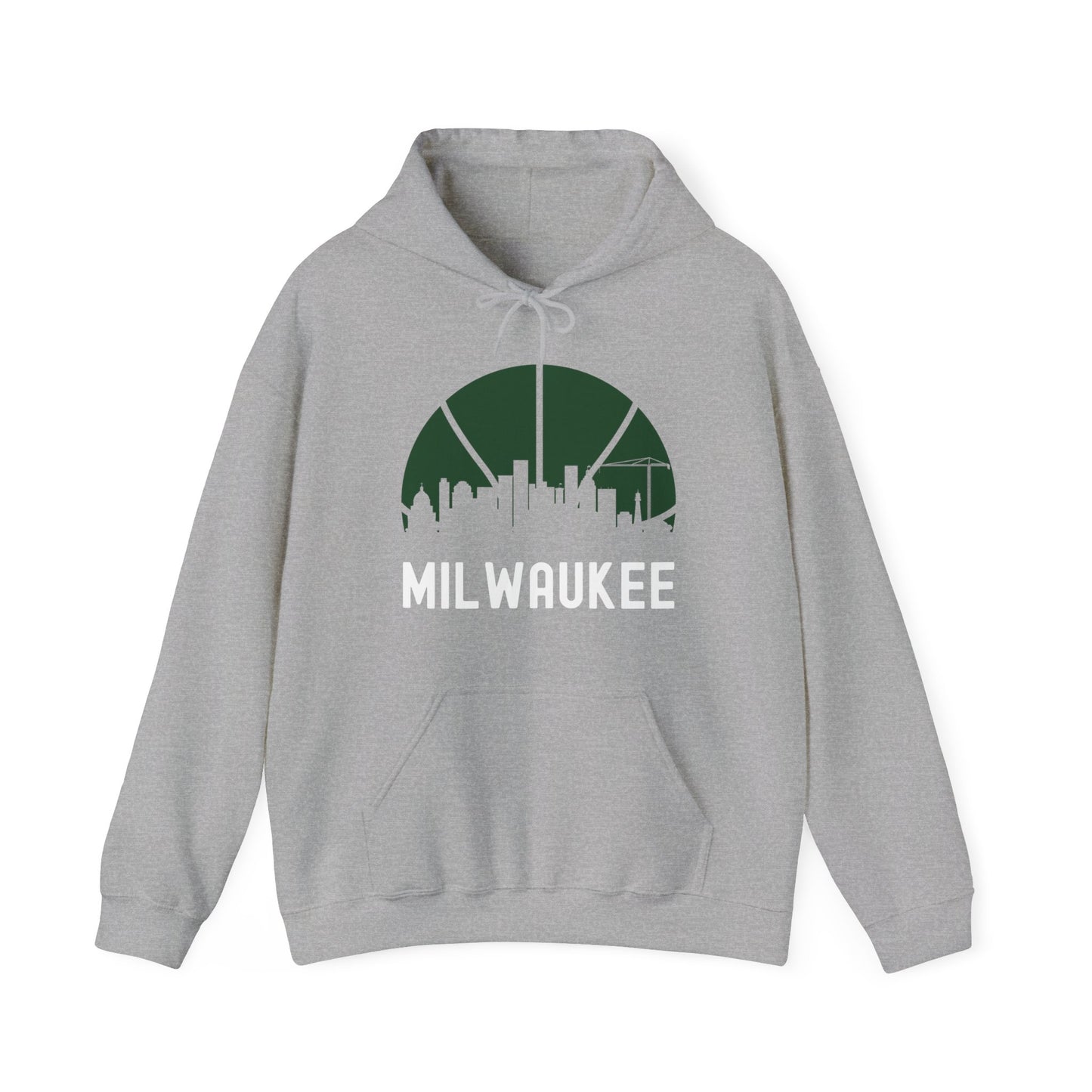 Milwaukee Skyline Wisconsin Cityscape Basketball B-Ball Retro Hoodie For Men Women