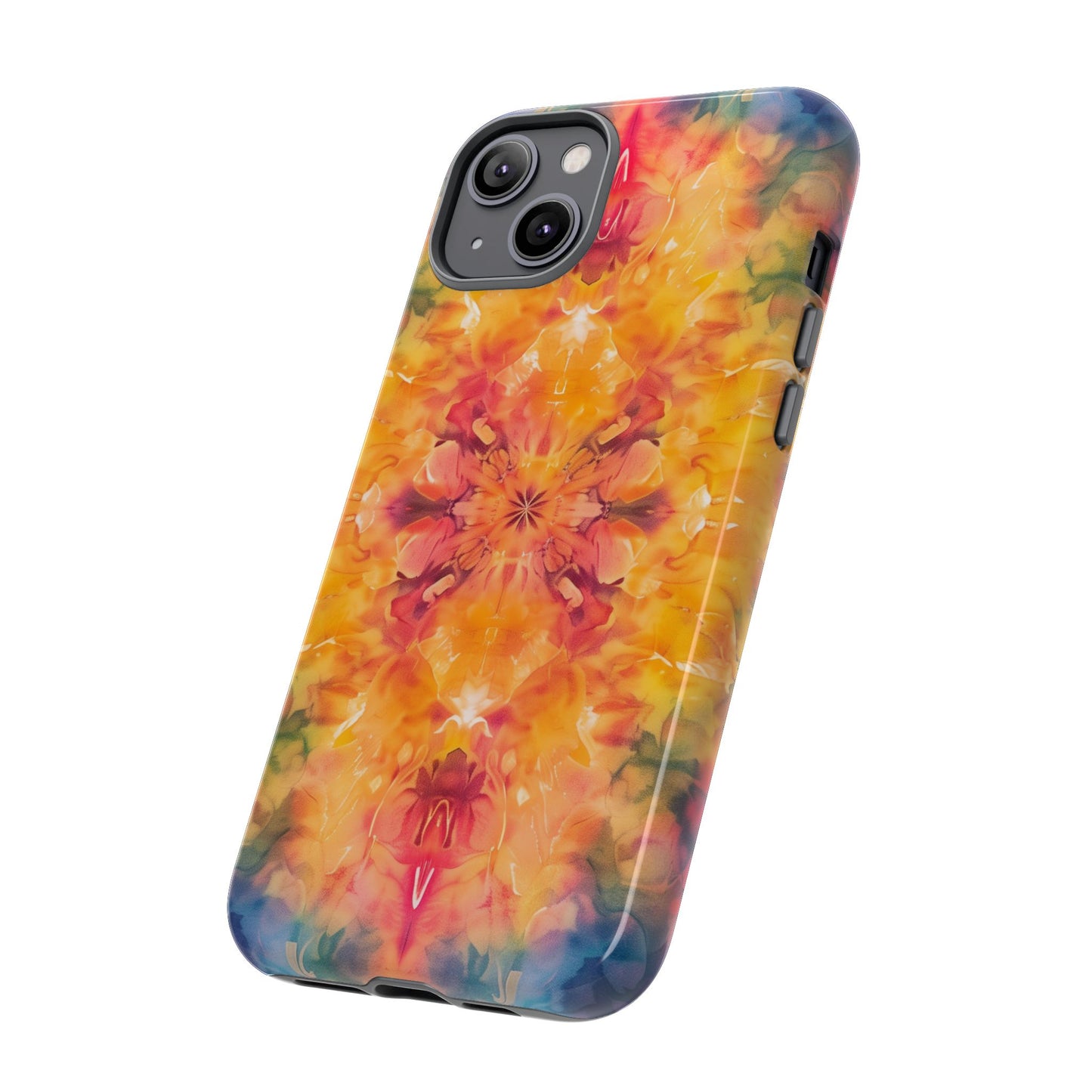 Tie-Dye Dream Pattern iPhone 13 14 15 16 Pro Max Plus Case Wireless Charging Compatible Tough Cases Protection, Magnetic Phone Case for iPhone Classic Series