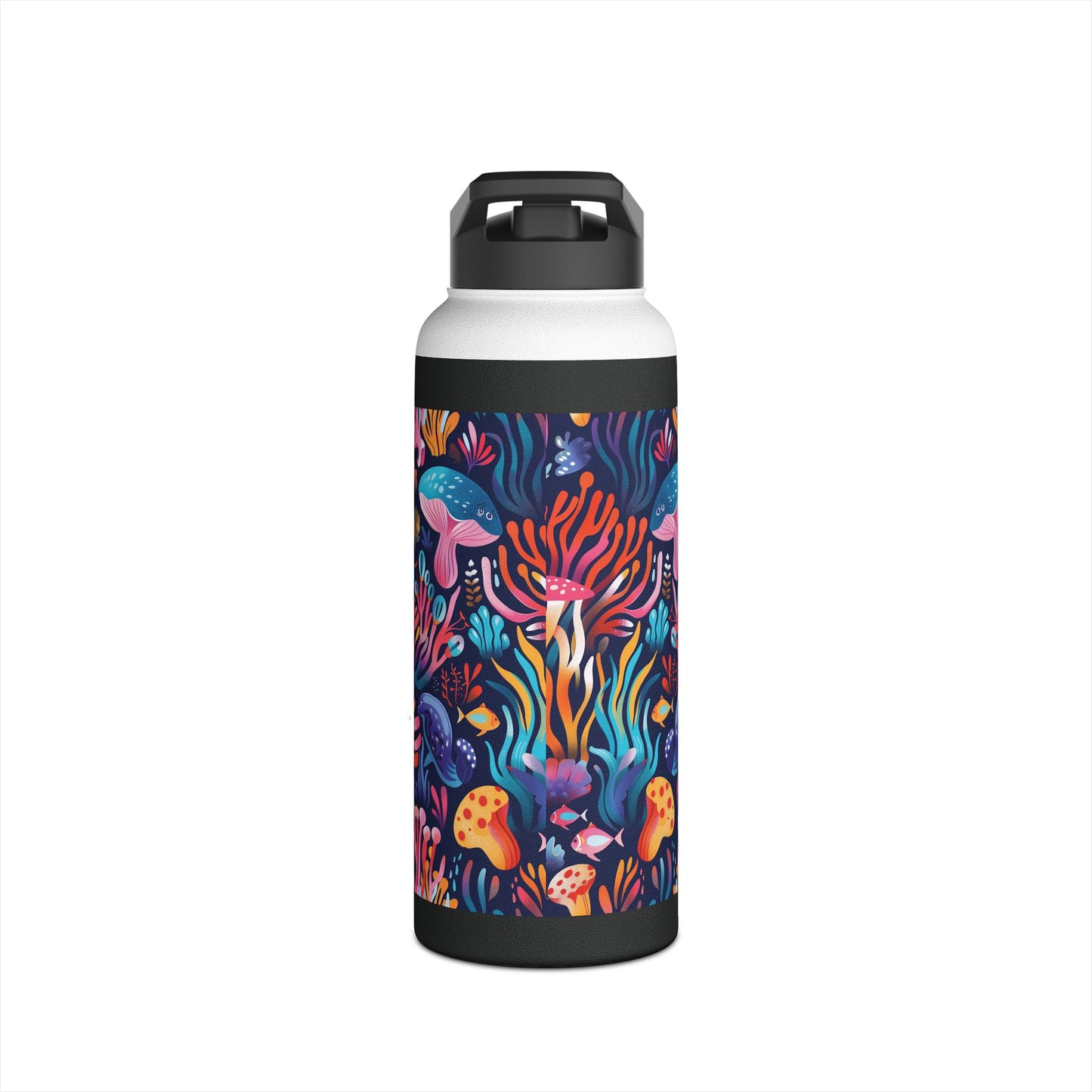 Underwater World Pattern Stainless Steel Water Bottle with Twist-on Lid and Double-Wall Vacuum Insulation