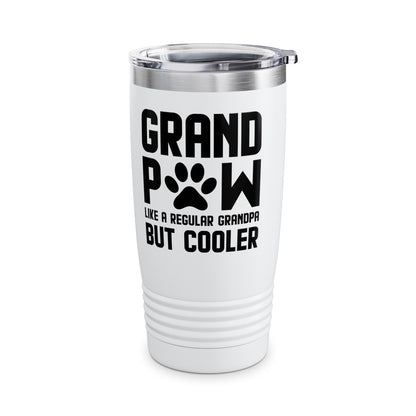 Funny Grandpaw Like Regular Grandpa But Cooler Fathers Day Dog Lovers Paw Grandpa Tumbler For Men Travelers