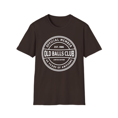 Mens Old Balls Club 40 Years Awesome Forty 40th Birthday Farthers Day T-Shirt