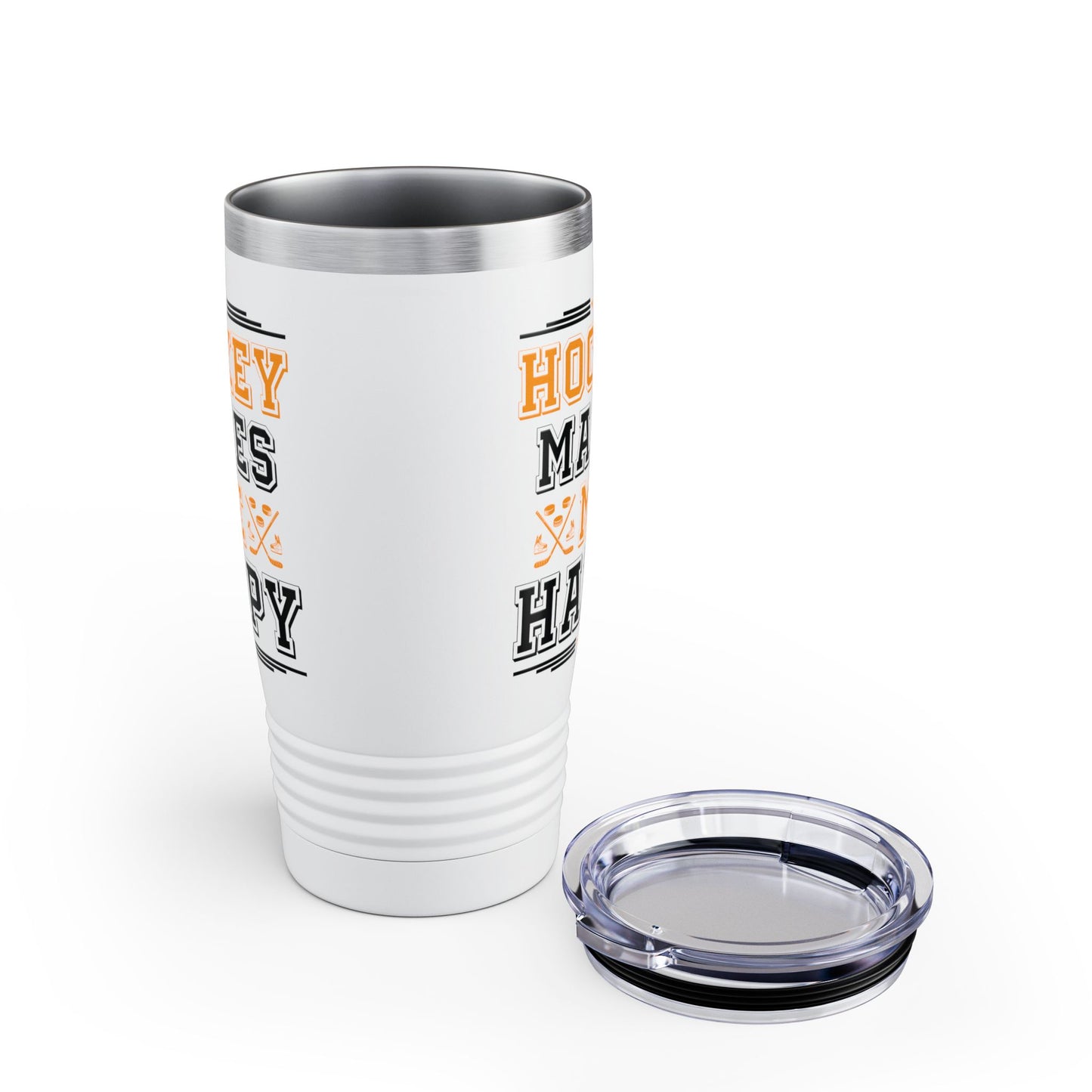 Hockey Makes Me Happy Funny Hockey Fan Tumbler For Men Women