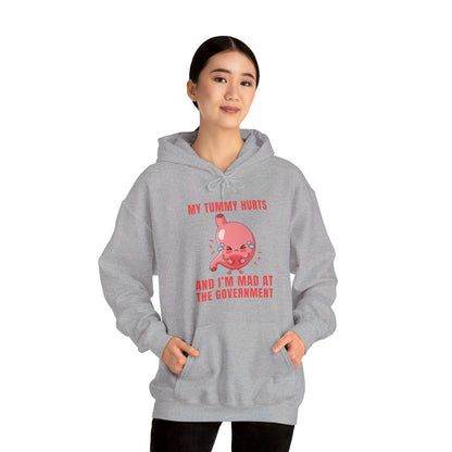 Funny My Tummy Hurts And I'm MAD At The Government Meme Sarcastic Hoodie