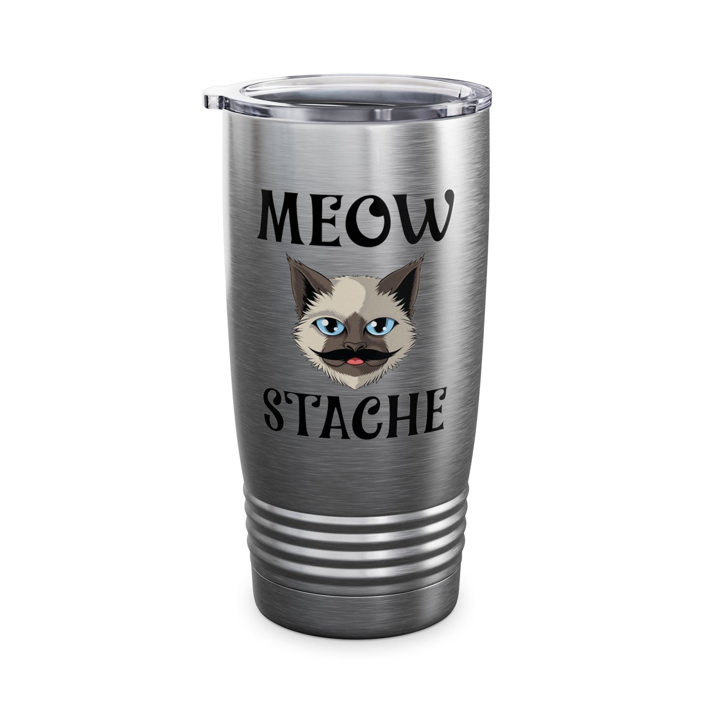 Meowstache Cat Mustache Moustache Beard Bearded Kitten Lovers Tumbler For Men Women Tumbler