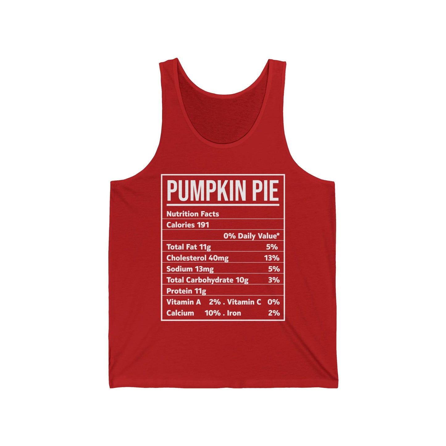 Pumpkin Pie Nutrition Facts Funny Family Matching Christmas Costume Tank Top For Men Women