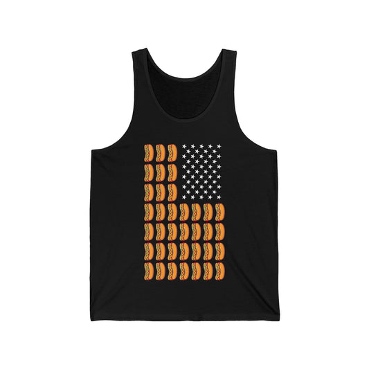 Funny Hot Dog American Flag Food Hotdog Lovers Tank Top For Men Women