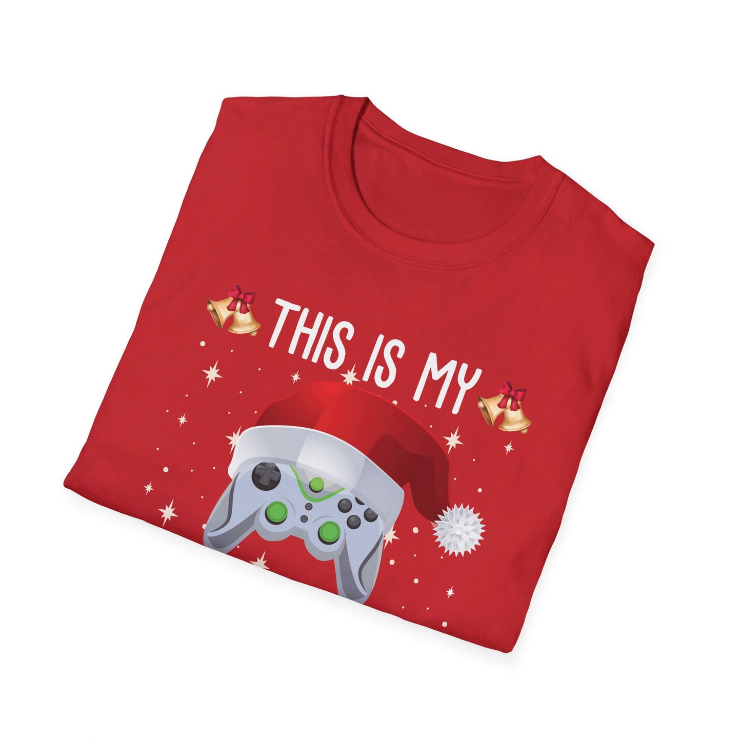 Funny This Is My Christmas Pajama Santa Hat Gamer Video Game Gaming T-Shirt