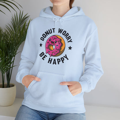 Funny Donut Worry Be Happy Foodie Donut Lovers Hoodie For Men Women Hoodie