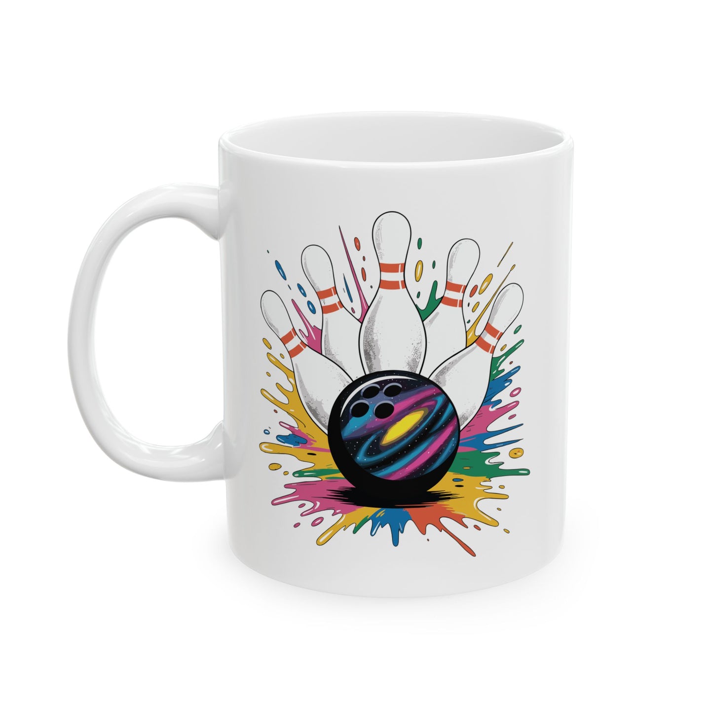 Bowling Game Day Colorful Bowling Paint Splatter Splash Coffee Mug For Men Women