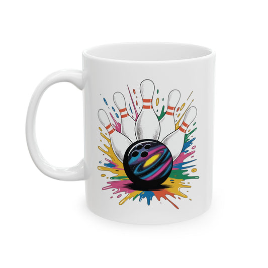 Bowling Game Day Colorful Bowling Paint Splatter Splash Coffee Mug For Men Women