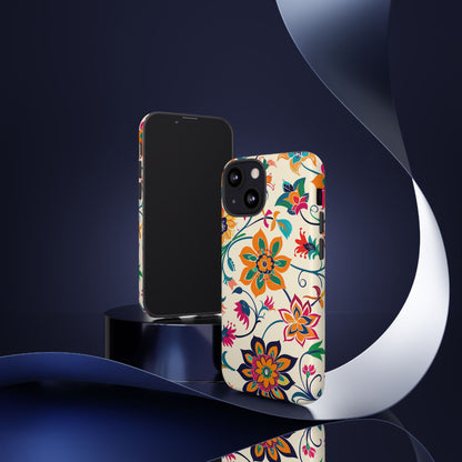 Fiesta Fiesta White Pattern iPhone 13 14 15 16 Pro Max Plus Case Wireless Charging Compatible Tough Cases Protection, Magnetic Phone Case for iPhone Classic Series