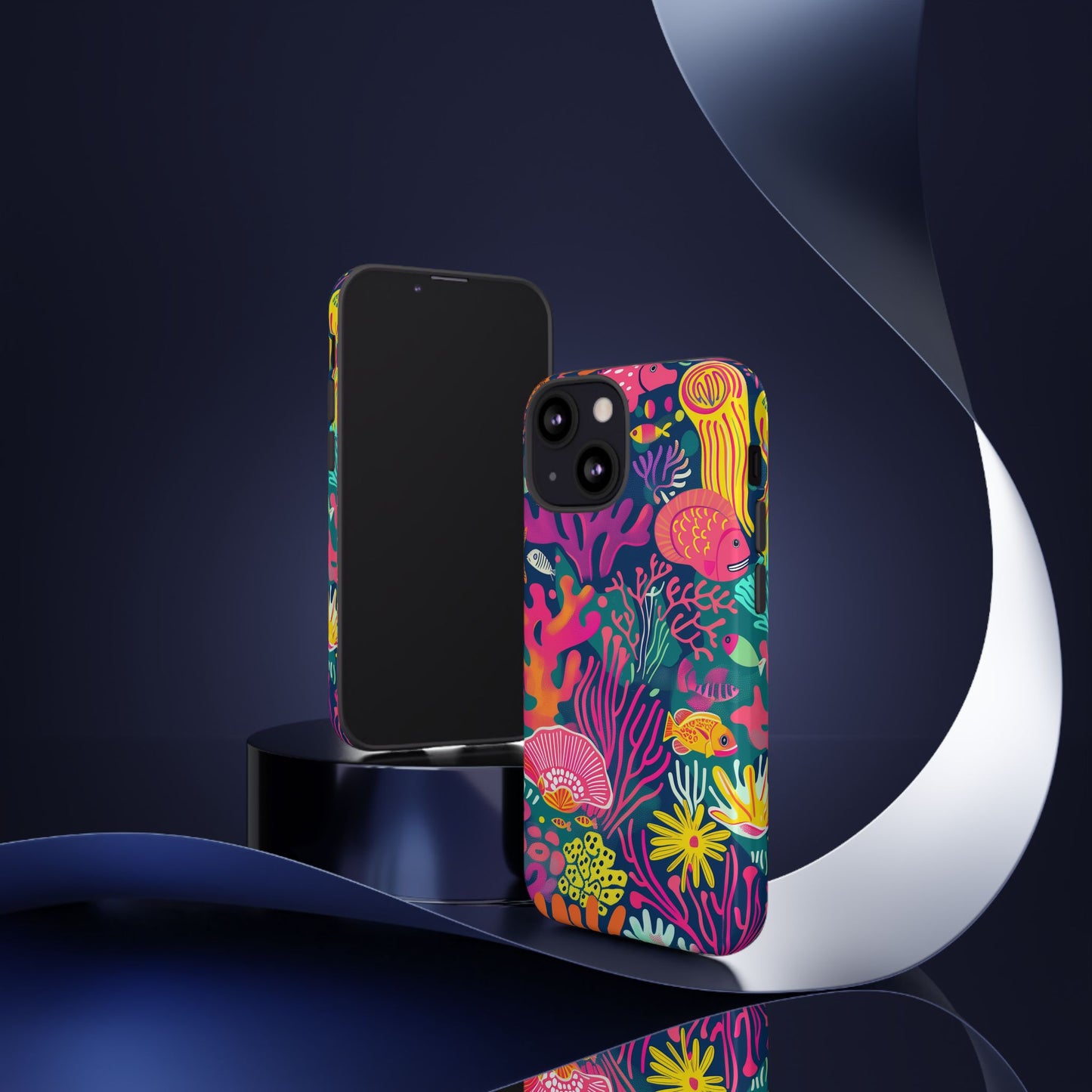 Underwater World Vibrant Pattern iPhone 13 14 15 16 Pro Max Plus Case Wireless Charging Compatible Tough Cases Protection, Magnetic Phone Case for iPhone Classic Series