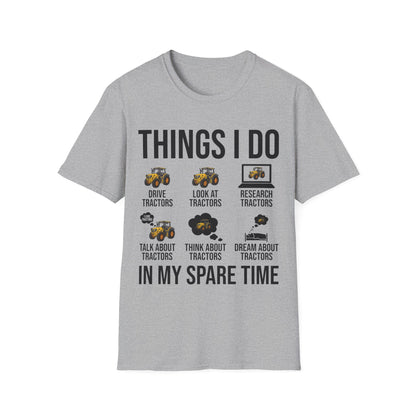 Things I Do in My Spare Time Funny Tractor Enthusiast Tractor Lover T-Shirt Gift