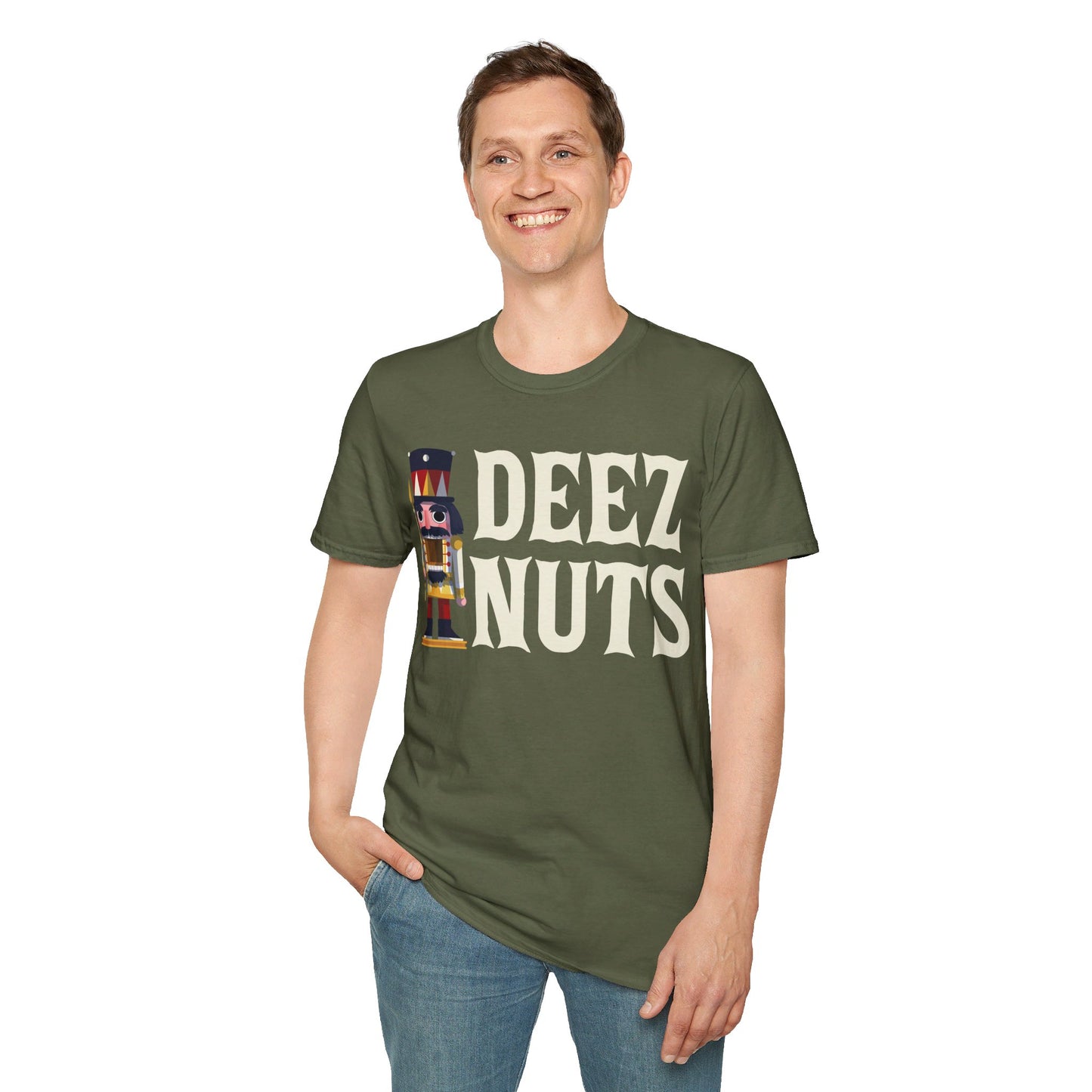 Funny Deez Nuts Nutcracker Ugly Christmas Meme Xmas Gift T-Shirt Men Women