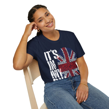 Funny Its In My DNA British Flag England UK Britain Union Jack T-Shirt For Men Women T-Shirt