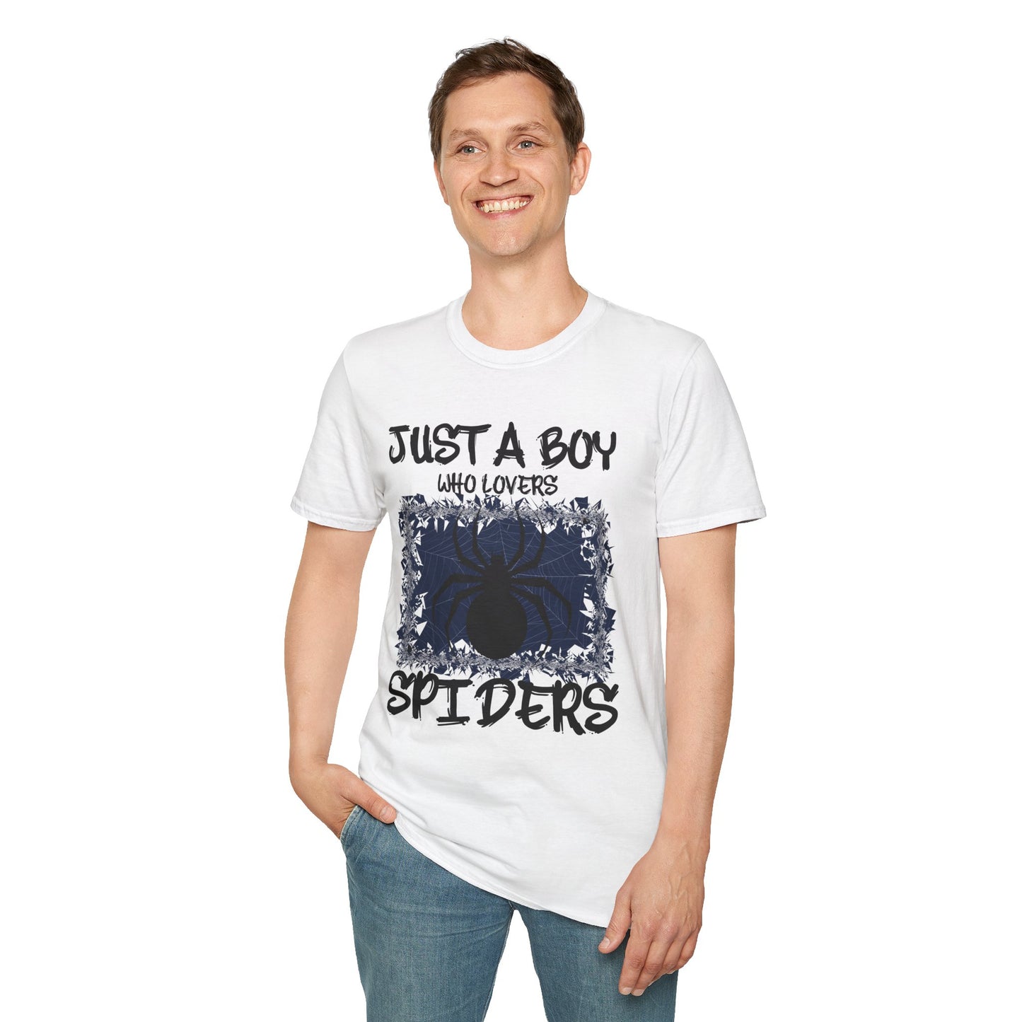 Just A Boy Who Loves Spiders Retro Spider Lover T-Shirt For Men Kids T-Shirt