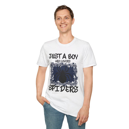 Just A Boy Who Loves Spiders Retro Spider Lover T-Shirt For Men Kids T-Shirt