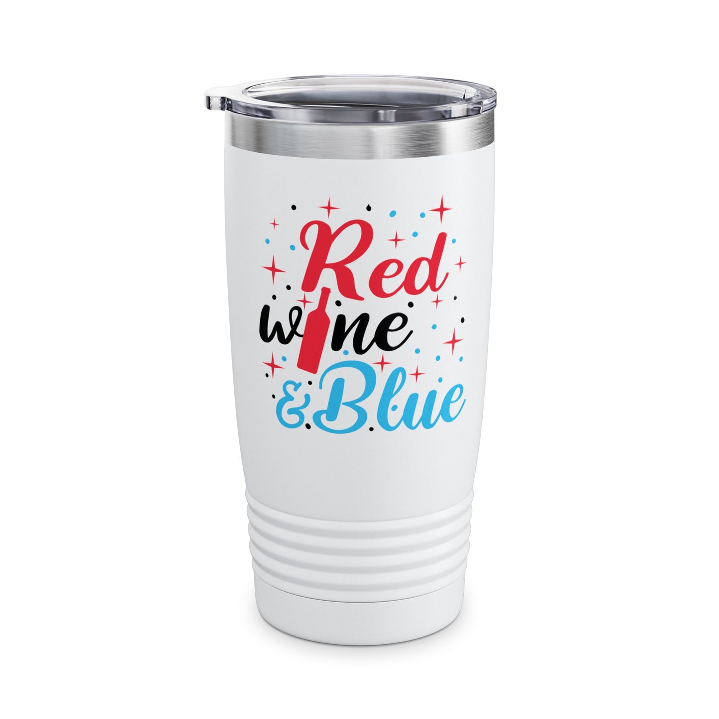 Funny Red White and Blue Wine Tank Top 4th of July Drinking Tumbler For Women