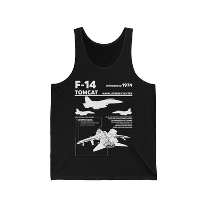 F-14 Tomcat Navy Fighter Jet Diagram Enthusiast Tank Top For Men Women Tank Top