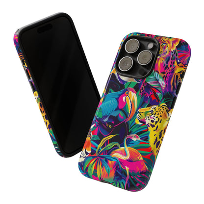 Animal Collage Pattern iPhone 13 14 15 16 Pro Max Plus Case Wireless Charging Compatible Tough Cases Protection, Magnetic Phone Case for iPhone Classic Series