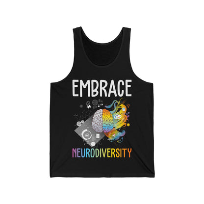 Neurodiversity Embrace ADHD Autism ASD Brain Tank Tops For Men Women Kids