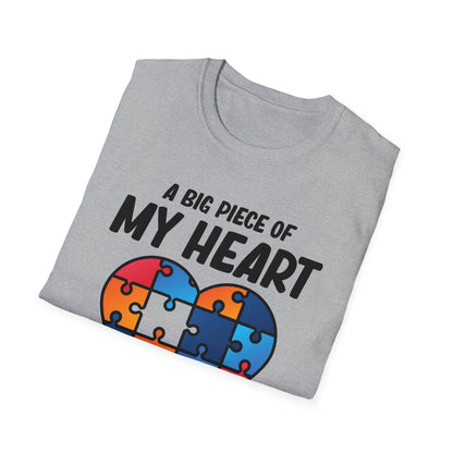 Big Peice Of My Heart Autism Awareness Sister Brother Autistic Kids Awareness T-Shirt