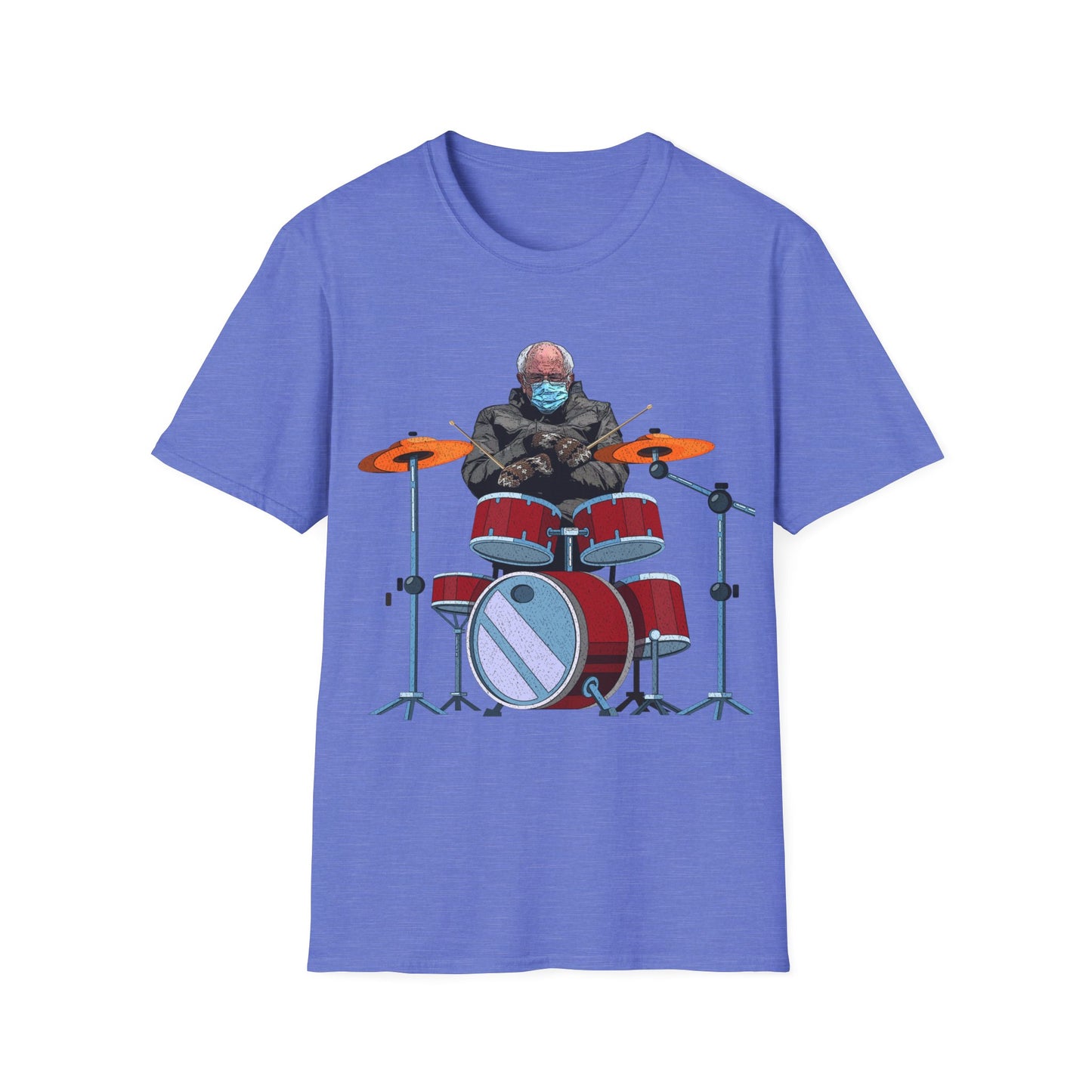 Bernie Sanders Drummer Inauguration Mittens Meme Sitting Drums T-Shirt