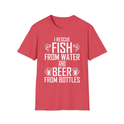 I Rescue Fish from Water and Beer from Bottles Fishing Weekend Fisherman T-Shirt