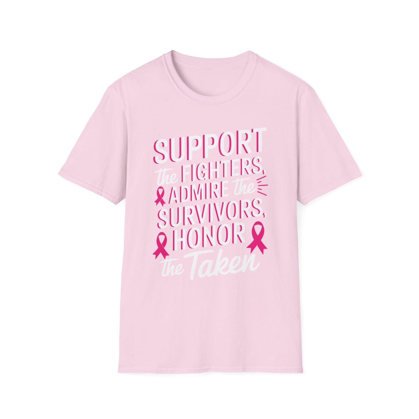 Breast Cancer Awareness Support Fighters Admire Survivors T-Shirt For Men Women