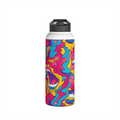 Comic Pattern Stainless Steel Water Bottle with Twist-on Lid and Double-Wall Vacuum Insulation