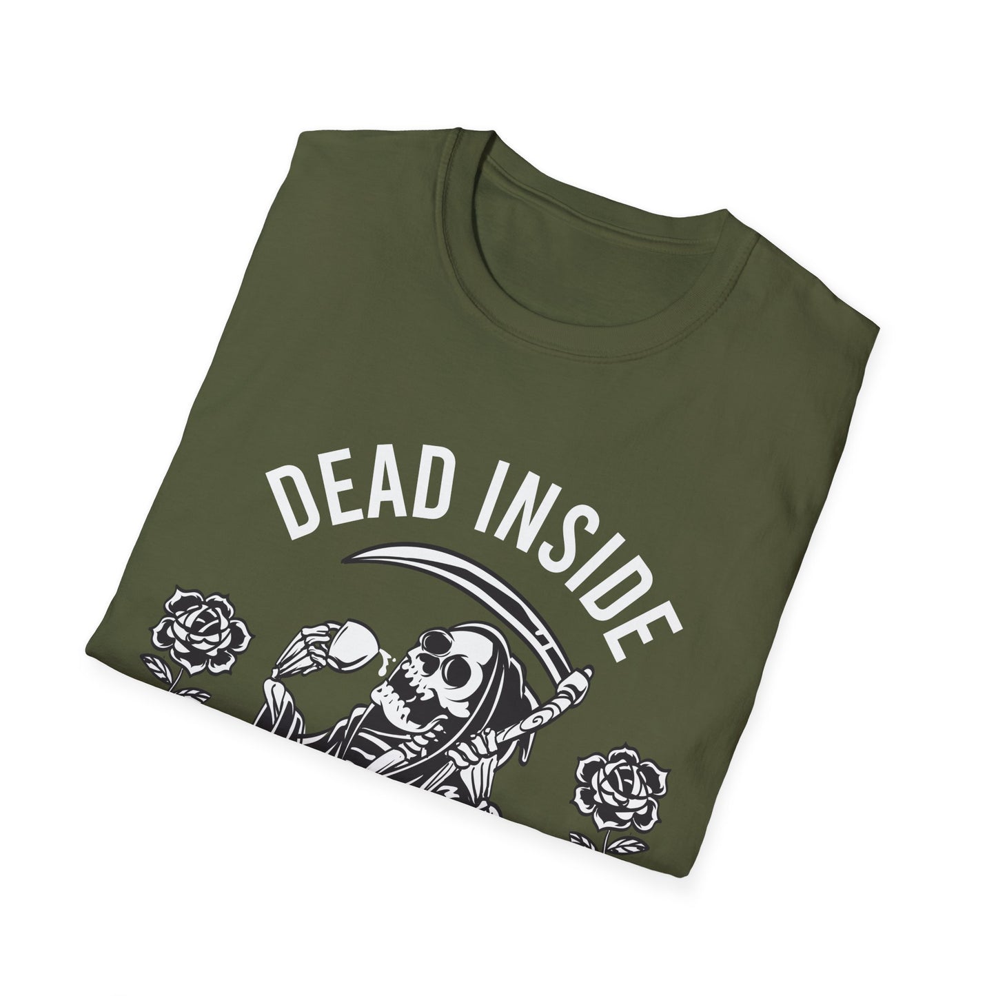 Funny Dead Inside But Caffeinated Skeleton Coffee Lover Drink Morning T-Shirt