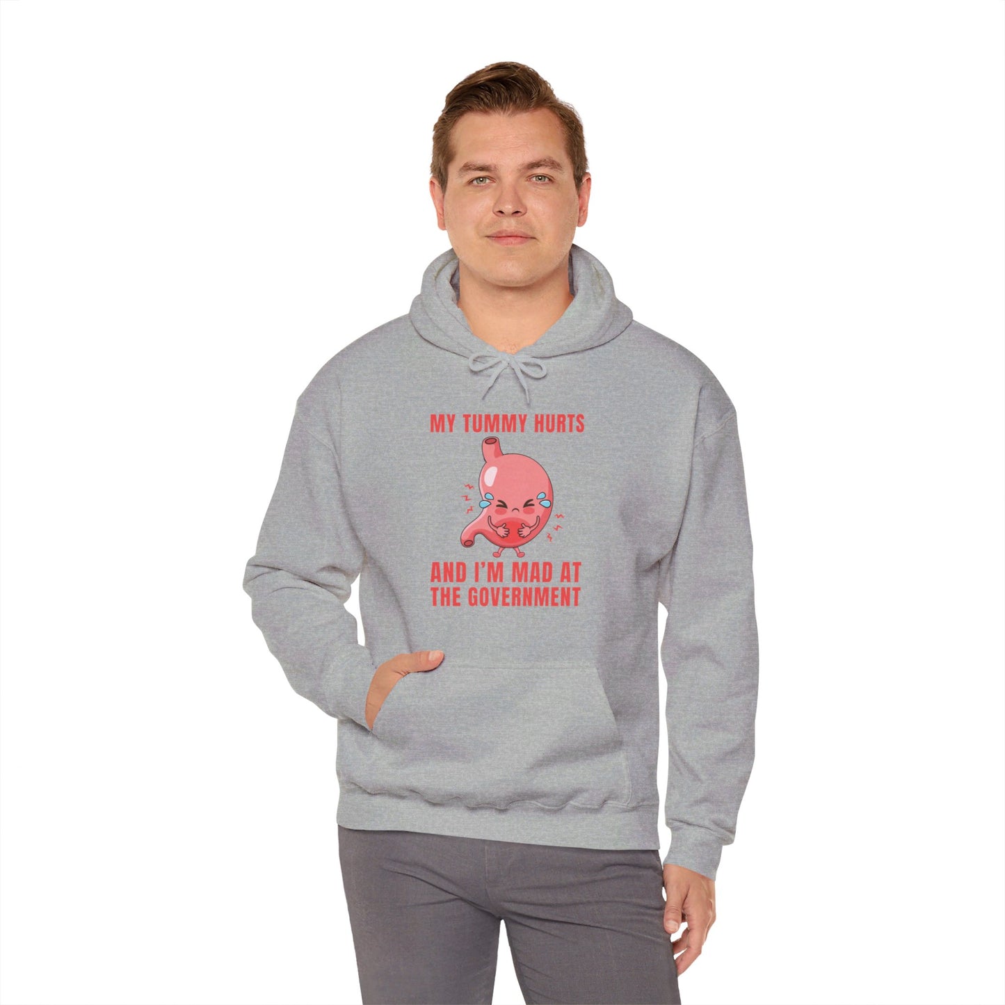 Funny My Tummy Hurts And I'm MAD At The Government Meme Sarcastic Hoodie