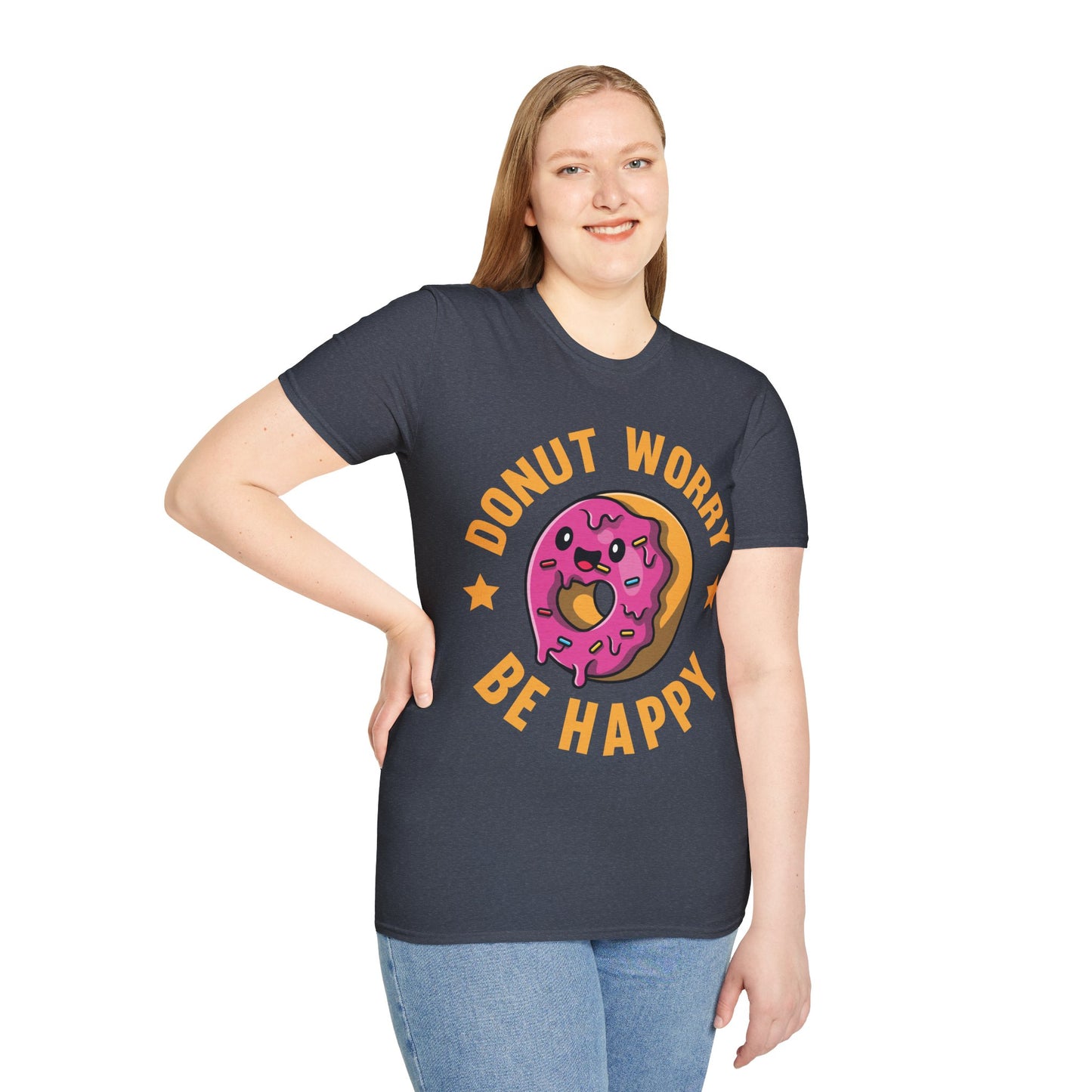 Funny Donut Worry Be Happy Foodie Donut Lovers T-Shirt For Men Women T-Shirt