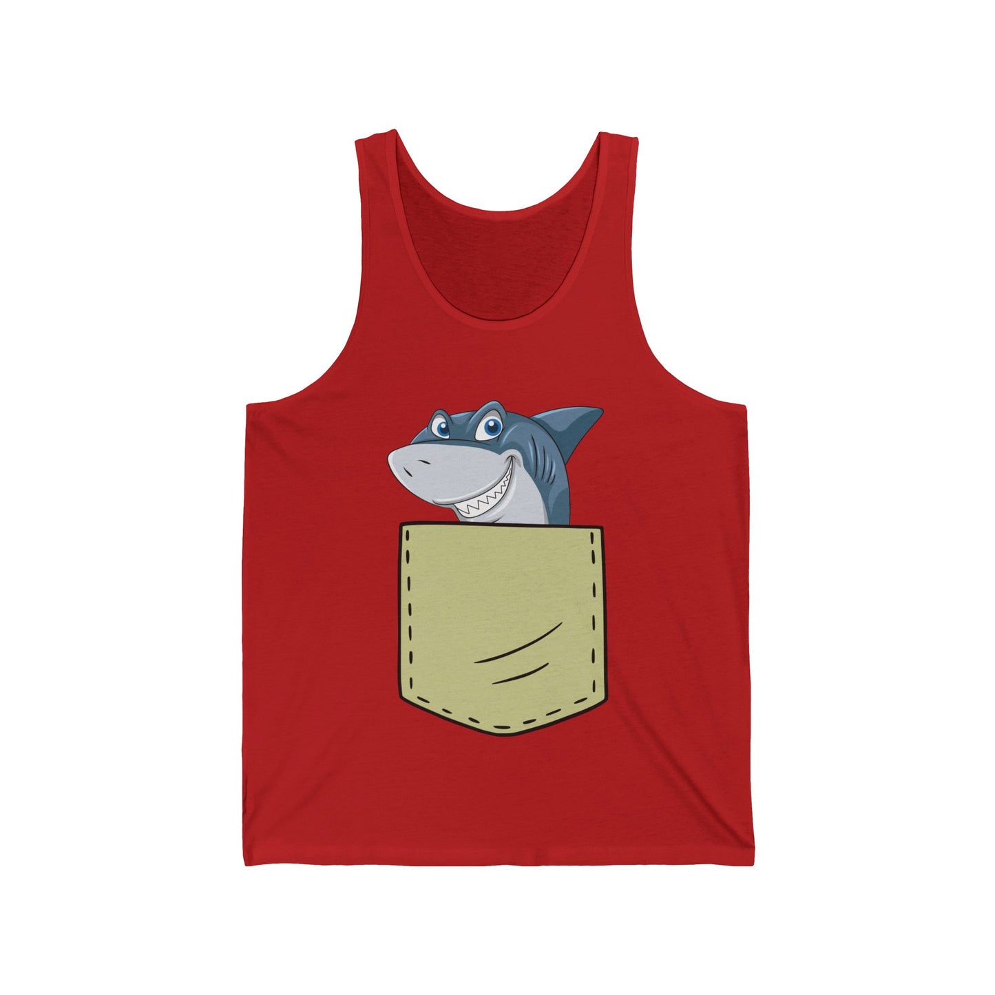 Cute Shark Pocket Animal Pets Funny Shark Gift Tank Top For Mens Womens Kids Tank Top