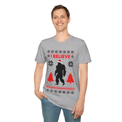 I Believe Sasquatch Big Foot Ugly Funny X-mas Holiday Christmas Jumper T-Shirt