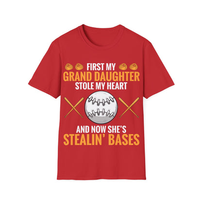 My Granddaughter Plays Softball Baseball Funny Grandparent T-Shirt For Men Women T-Shirt