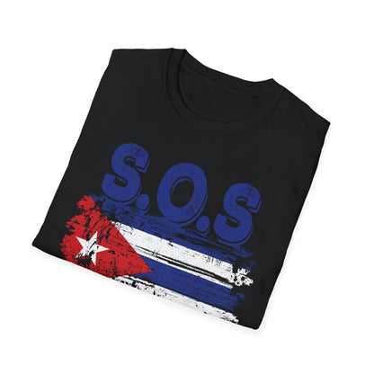 SOS Cuba Cuban Flag Shirt Man Cuban T-Shirt for Men Women